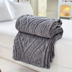 Paris Weave Jacquard Fleece Blanket Soft Microfiber Throw Lightweight Cozy Layering Blanket