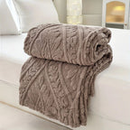 Paris Weave Jacquard Fleece Blanket Soft Microfiber Throw Lightweight Cozy Layering Home Decor