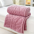 Paris Weave Jacquard Fleece Blanket Soft Microfiber Throw Lightweight Cozy Layering Blanket