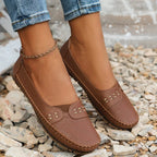 Harrow Paulette supportive cushioned comfort shoes for women showing a stylish, beige footwear with padded insoles for all-day support.