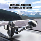 Car Phone Holder Strong Suction Adjustable Mount 360° Rotation Black