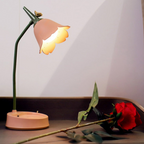 Modern Flower LED Table Lamp Touch-Activated USB Rechargeable Warm Light ABS Plastic
