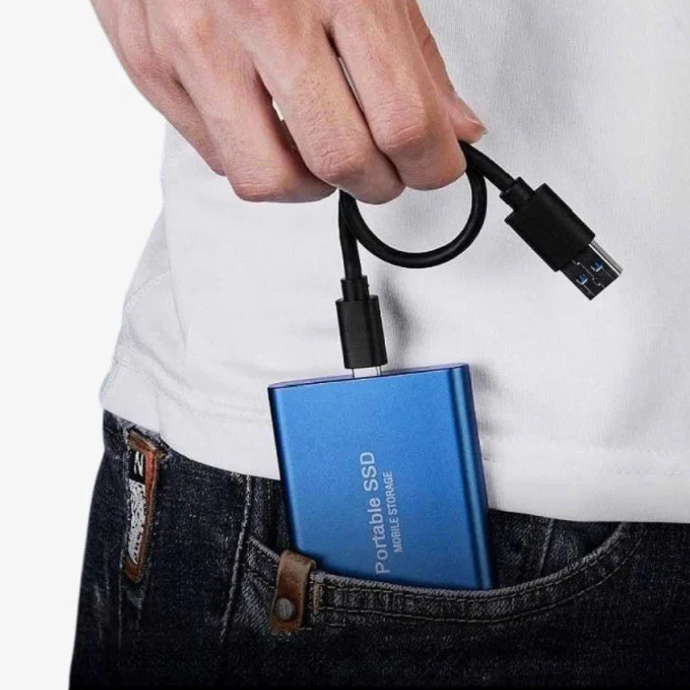 Portable SSD USB-C External Drive 128GB Aluminum Shockproof Solid State Drive 1050MB/s