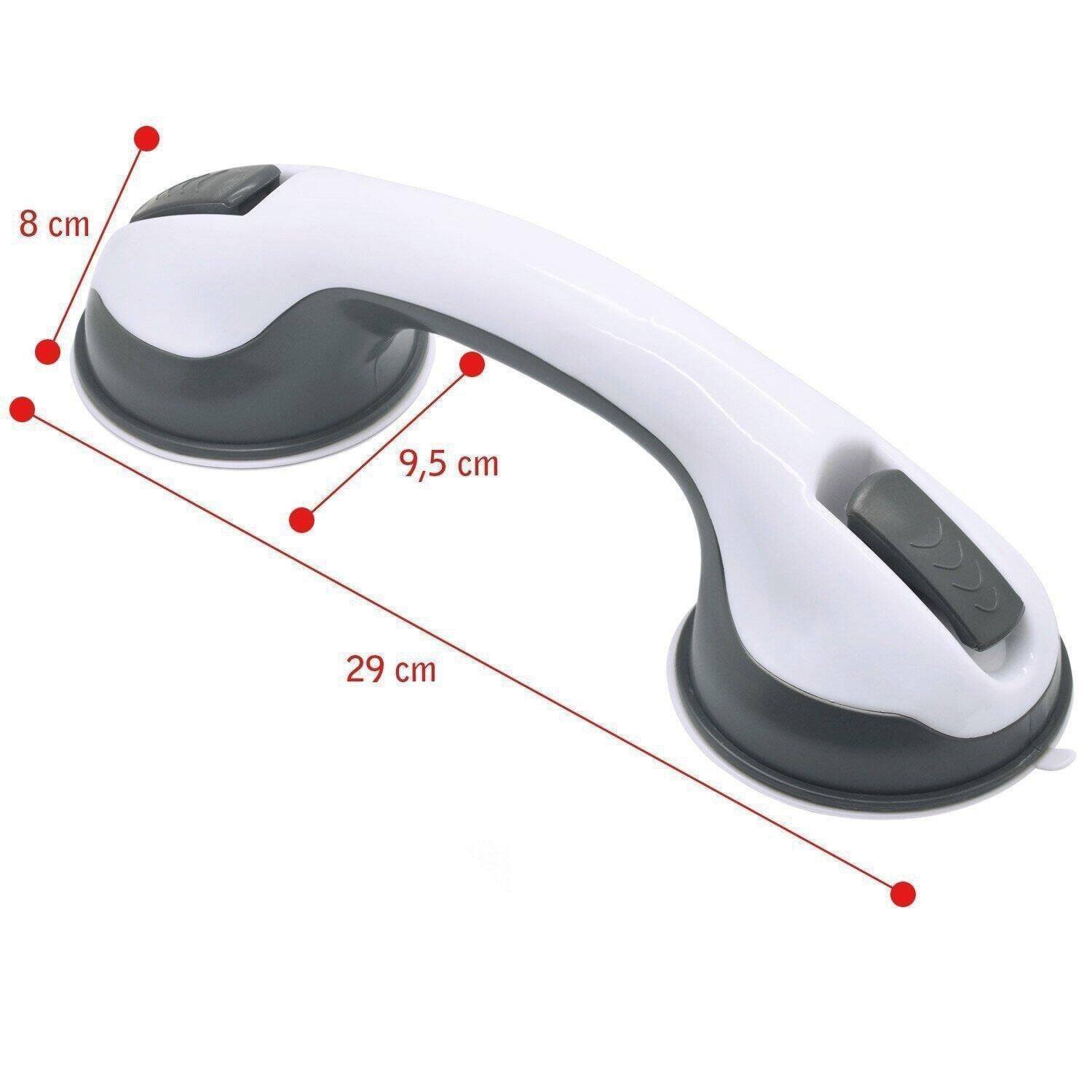 Harrow SecureGrip Non-Slip Bath and Shower Handrail Grab Bar with Suction Cups 29cm