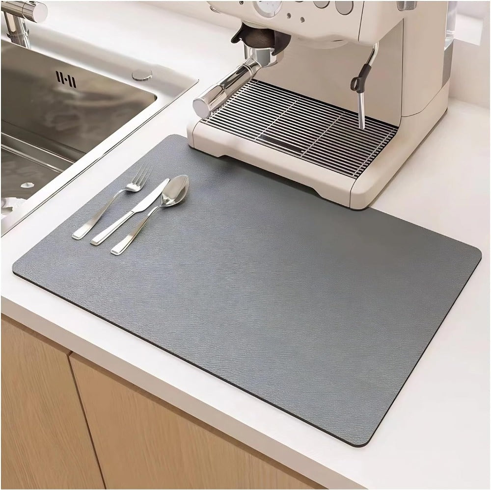 Quick-Dry Dish Drying Mat Soft Diatomite Super Absorbent Compact Kitchen Counter Mat