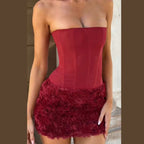 Zena | Elegant Cocktail Mini Dress for Women Open Back