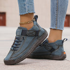 Harrow Renée supportive women's comfort walking sneakers in gray with cushioned soles and breathable mesh upper.