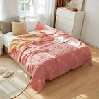 Reversible Botanical Vine Blanket 100% Cotton Lightweight Summer Throw