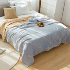 Reversible Botanical Vine Blanket 100% Cotton Lightweight Summer Throw