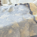 Reversible Cotton Floral Blanket Triple-Layered Soft Breathable Lightweight 60x80 Inches