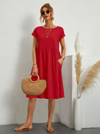 Harrow Robin casual summer dress for women with pockets, lightweight and comfortable for warm weather, shown in a relaxed fit.