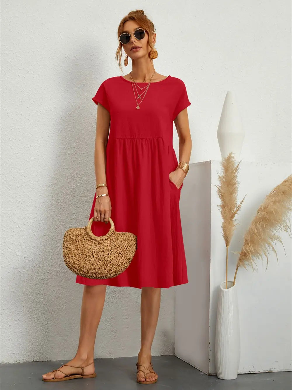 Harrow Robin casual summer dress for women with pockets, lightweight fabric, and a relaxed fit, perfect for warm weather.