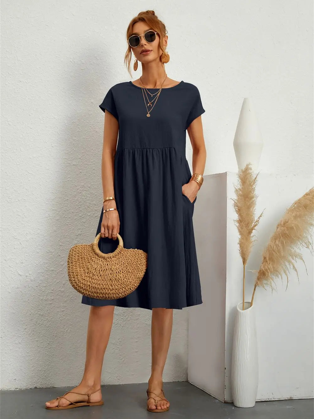 Harrow Robin casual summer dress for women with pockets, lightweight fabric, and a relaxed fit perfect for warm weather.