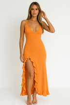 Zenobia | Dreamy Ruched Wedding Guest Maxi Dress for Women