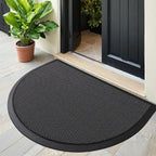 Non-Slip Semi Circle Doormat Cotton-Poly Blend Durable Outdoor Front Door Mat