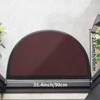 Non-Slip Semi Circle Doormat Cotton-Poly Blend Durable Outdoor Front Door Mat