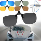 Polarized Clip-On Sunglasses Metal Vintage Square Frame UV400 Lens Glare Protection