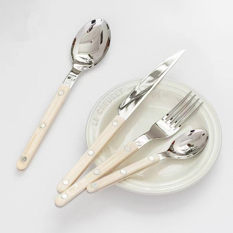 Harrow Bistro 24-Piece Cutlery Set Western Engraved Design Durable Dinnerware for 6
