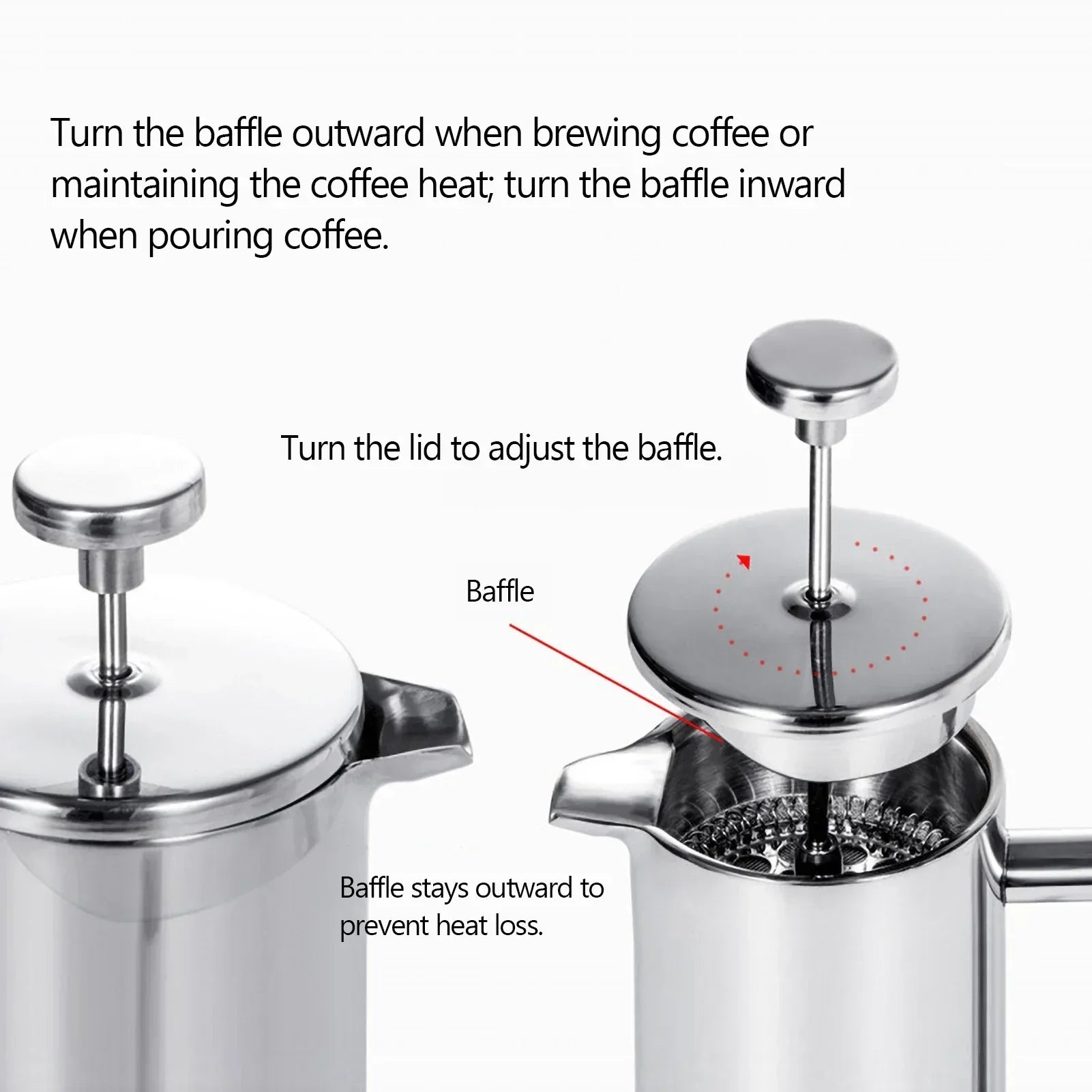 Harrow Stainless Steel French Press Coffee Maker Double Wall Insulated 350ml-1000ml