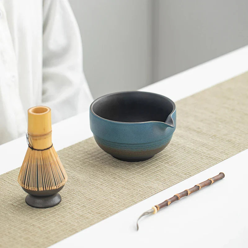 Handcrafted Japanese Ceramic Matcha Bowl Green Standard Size Traditional Tea Cup