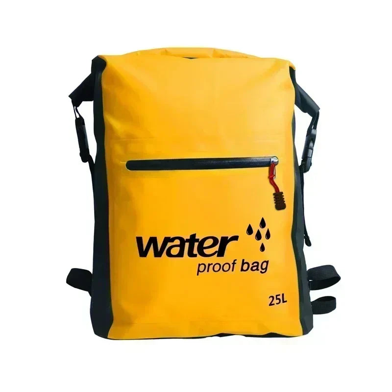 Waterproof Breathable Backpack 25L Roll-Top Closure PVC Mesh for Kayaking Trekking Outdoor Adventures