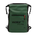 Waterproof Breathable Backpack 25L Roll-Top Closure PVC Mesh for Kayaking Trekking Outdoor Adventures