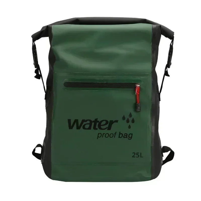 Waterproof Breathable Backpack 25L Roll-Top Closure PVC Mesh for Kayaking Trekking Outdoor Adventures