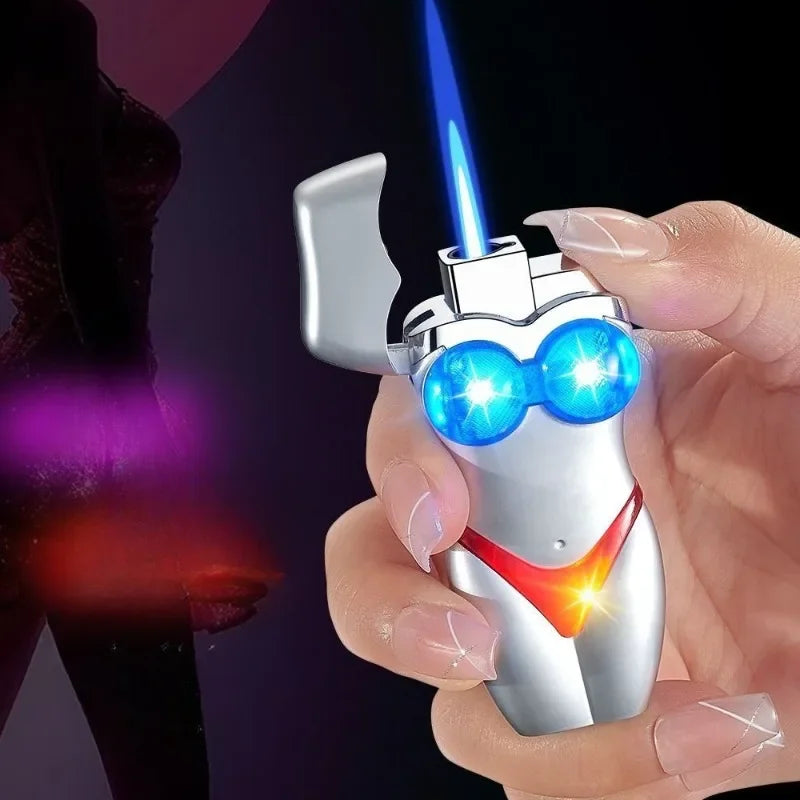 Bikini Style Windproof Jet Torch Lighter Metal Lacquered Finish Compact Handheld Novelty Design