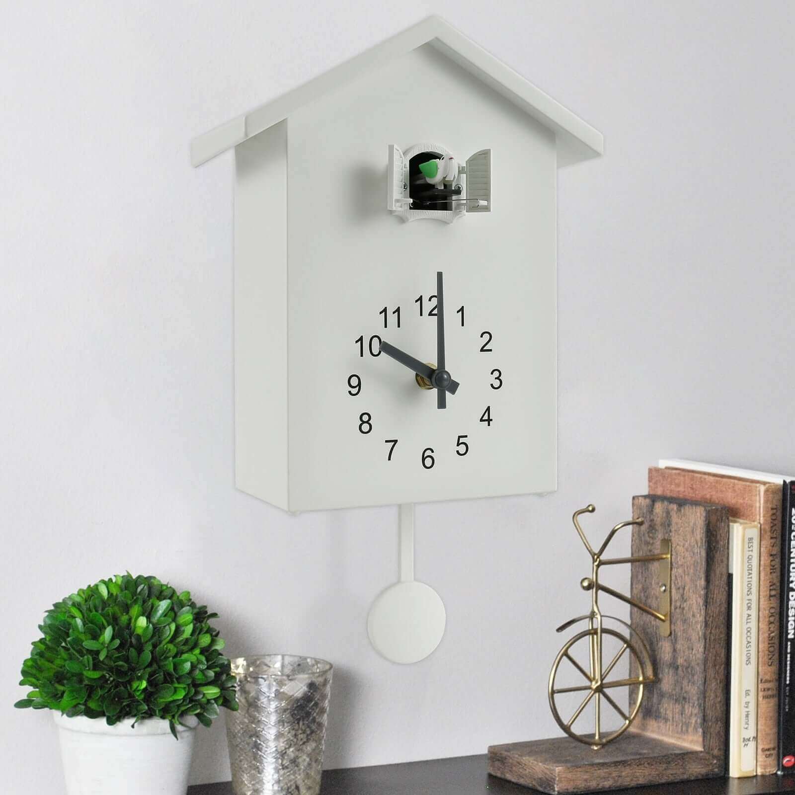 Harrow Contemporary Cuckoo Quartz Wall Clock Recycled Plastic Modern Design 25cm