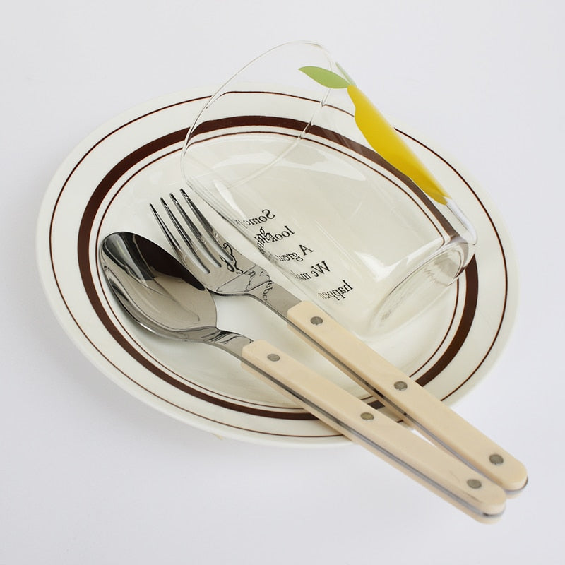 Harrow Bistro 24-Piece Cutlery Set Western Engraved Design Durable Dinnerware for 6