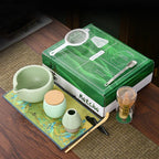 Complete Matcha Tea Set 10-Piece Bamboo Ceramic Stainless Steel Japanese Tea Tools