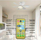 Flower Pattern Energy Saving Ceiling Fan Lamp with Remote Control LED Light Modern 6-Blade Quiet Operation