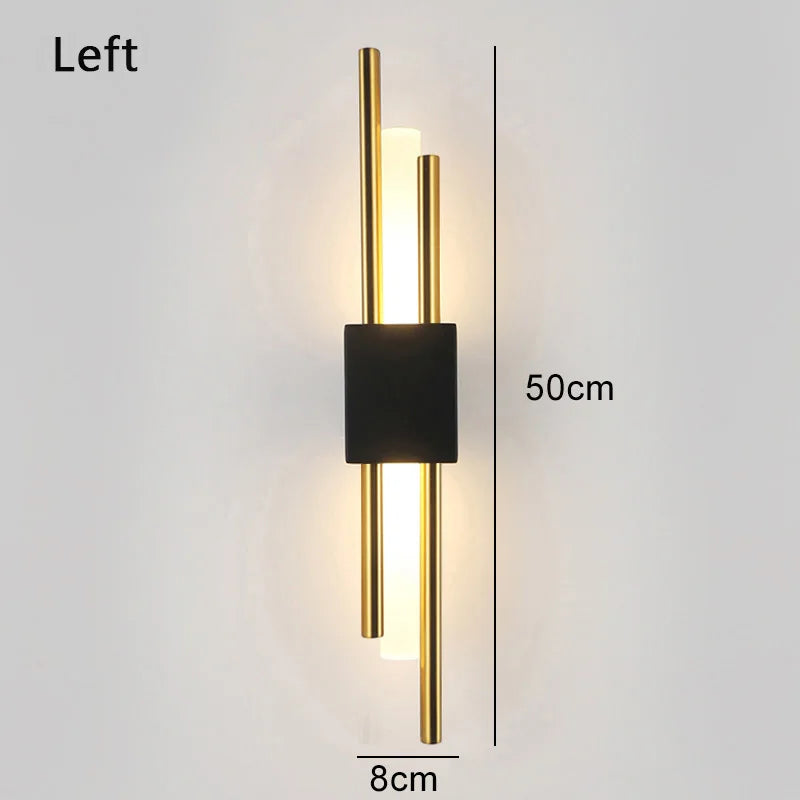 Nordic LED Wall Lamp Modern Metal Acrylic Wall Sconce Up Down Light Black Gold Finish