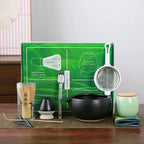 Complete Matcha Tea Set 10-Piece Bamboo Ceramic Stainless Steel Japanese Tea Tools