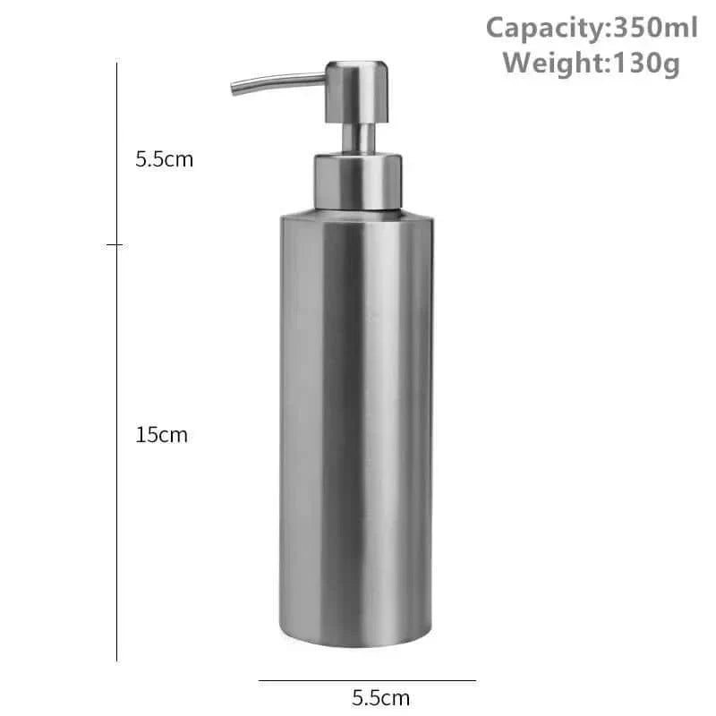 Elegant Stainless Steel Hand Pump Soap Dispenser Refillable Glossy Finish 250ml 350ml 550ml