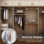 Adjustable Telescopic Clothes Hanger Rod Space Saver Metal Closet Organizer 50-80cm