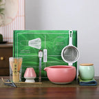 Complete Matcha Tea Set 10-Piece Bamboo Ceramic Stainless Steel Japanese Tea Tools