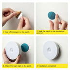 Sticky LED Motion Sensor Mini Night Lamp Round Battery Operated Warm Light