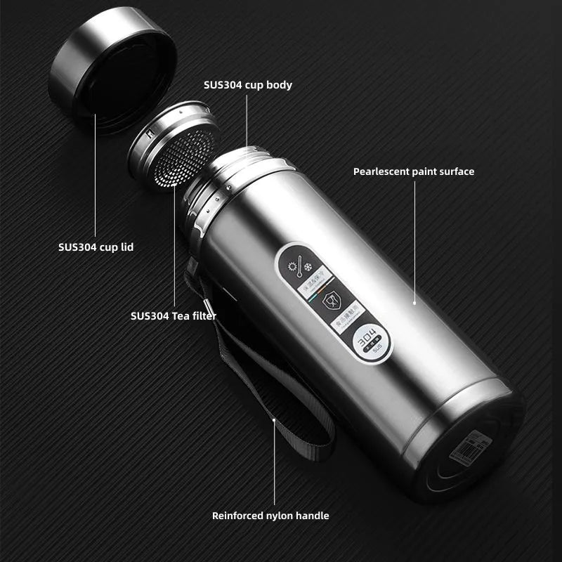 Harrow Stainless Steel Thermos Bottle 500ml-1L Vacuum Insulated Flask with LED Temperature Display