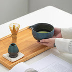 Handcrafted Japanese Ceramic Matcha Bowl Green Standard Size Traditional Tea Cup