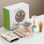 Matcha Tea Set 8-Piece Ceramic Bowl Bamboo Whisk Traditional Japanese Tea Ceremony
