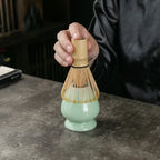 Traditional Matcha Tea Set Bamboo and Ceramic Green Includes Bowl Whisk Scoop Sifter