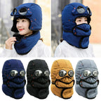 Thermal Windproof Face Covering Beanie Soft Cotton Polyester Blend Winter Hat