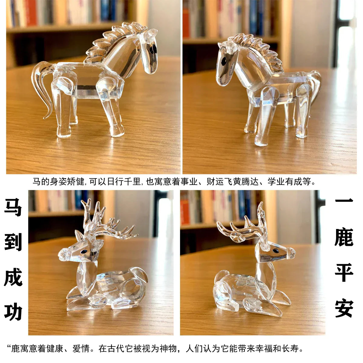Animal Crystal Paperweight Figurines Modern Decorative Office Desk Accessories