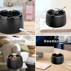 Rechargeable Smokeless Ashtray for Home Office Car Outdoor Use Compact Black