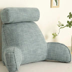 Ergonomic Back Cushion with Adjustable Headrest and Soft Armrests for Neck Support