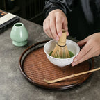 Traditional Matcha Tea Set Bamboo and Ceramic Green Includes Bowl Whisk Scoop Sifter