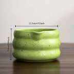 Japanese Ceramic Matcha Tea Bowl 4.5 Inch Traditional Design for Brewing and Serving