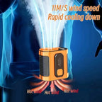 Portable Waist Fan with 5000mAh Battery, Hands-Free Neck and Belt Clip Fan with LED Light and Power Bank