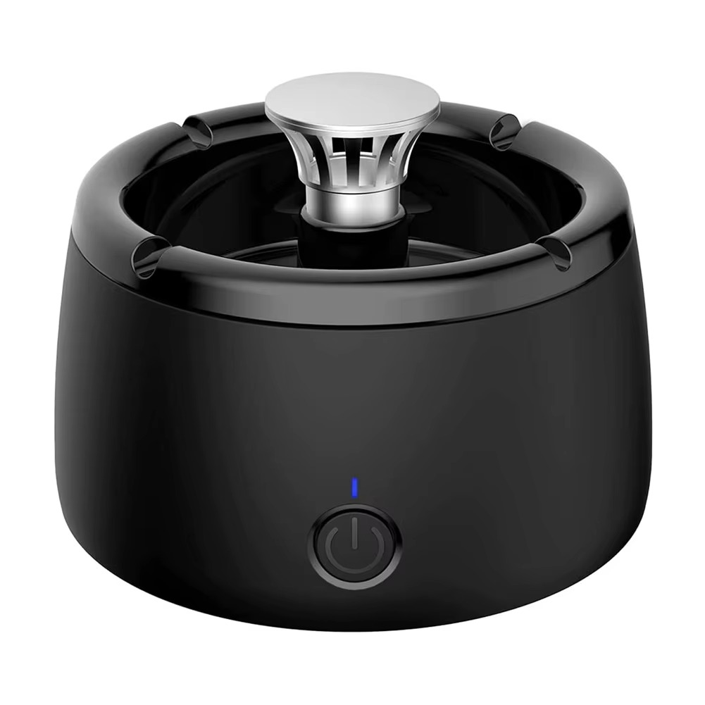 Rechargeable Smokeless Ashtray for Home Office Car Outdoor Use Compact Black